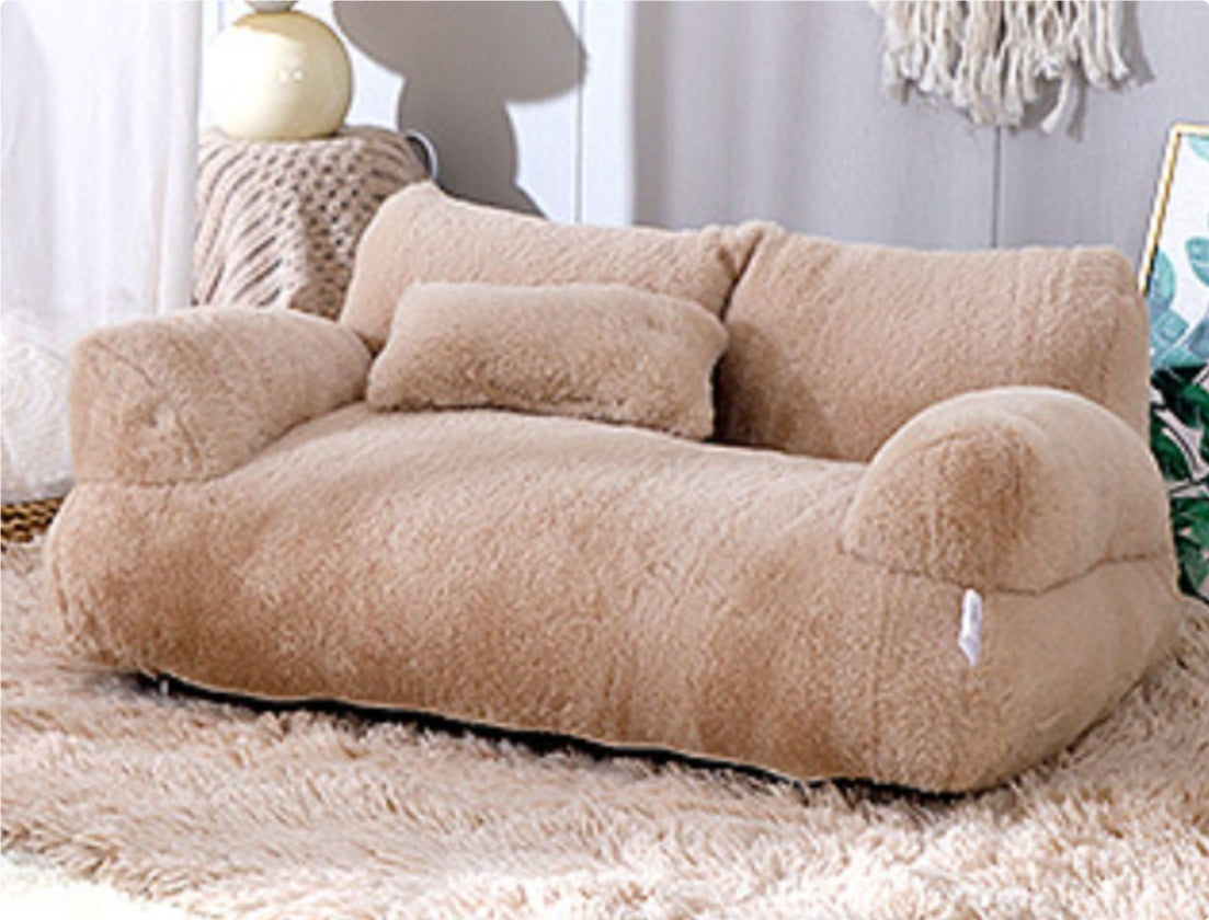 Luxury plush sofa bed with pillow