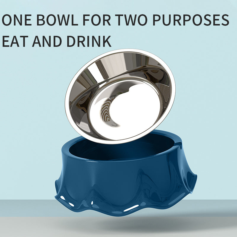 Heavy-duty stainless steel pet bowl