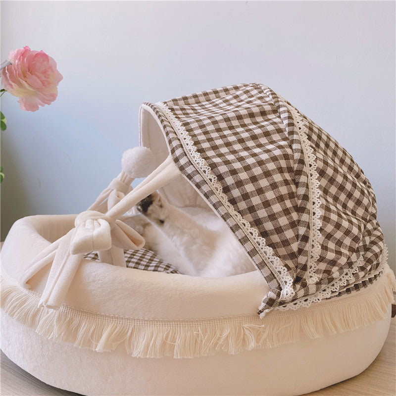 Lattice cradle-style cat bed