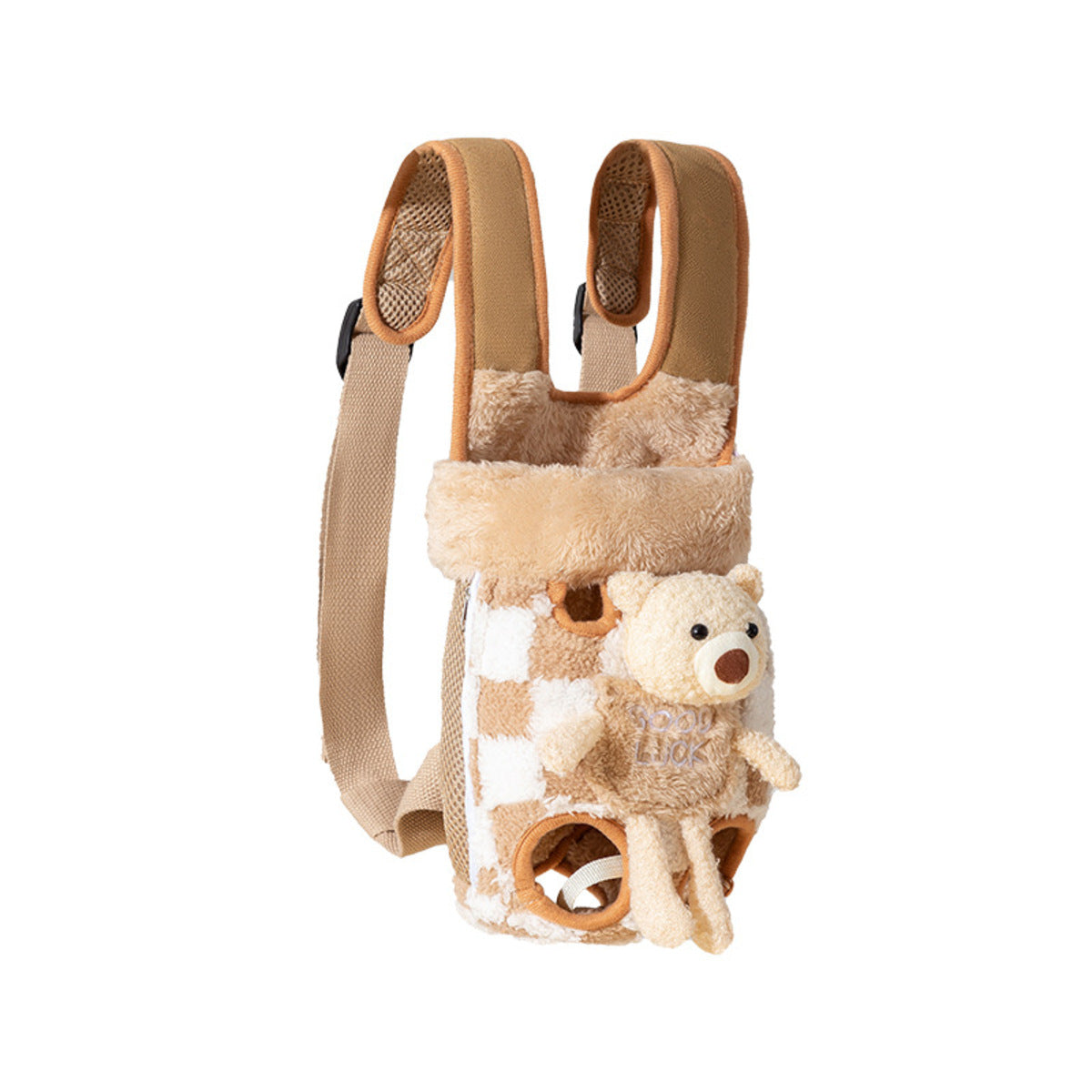 Front-facing fleece pet carrier backpack