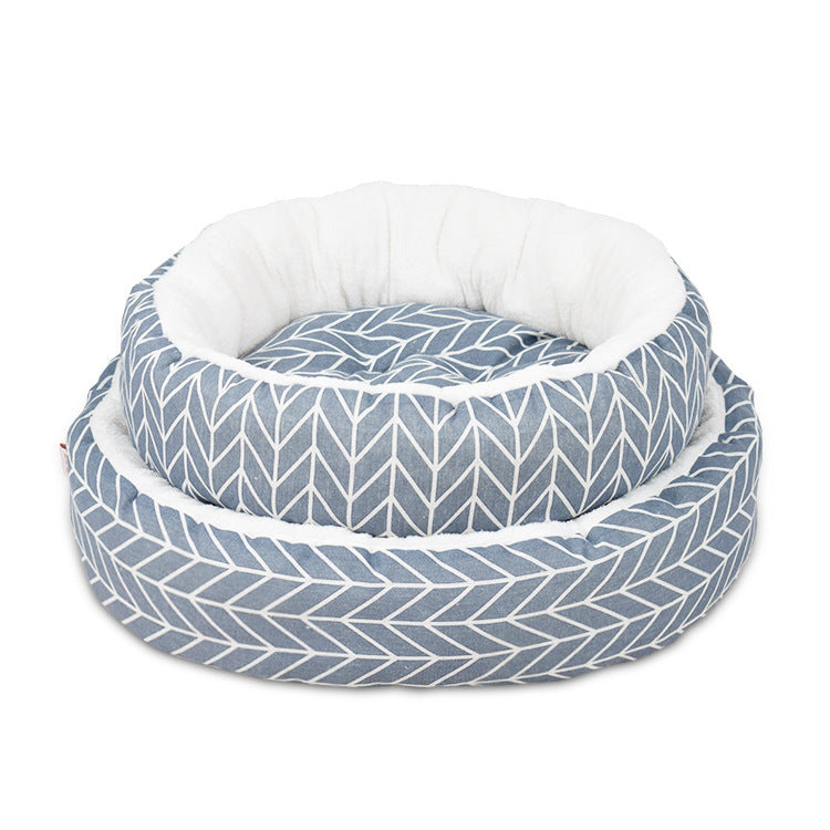 Cozy cotton-linen pet nest bed