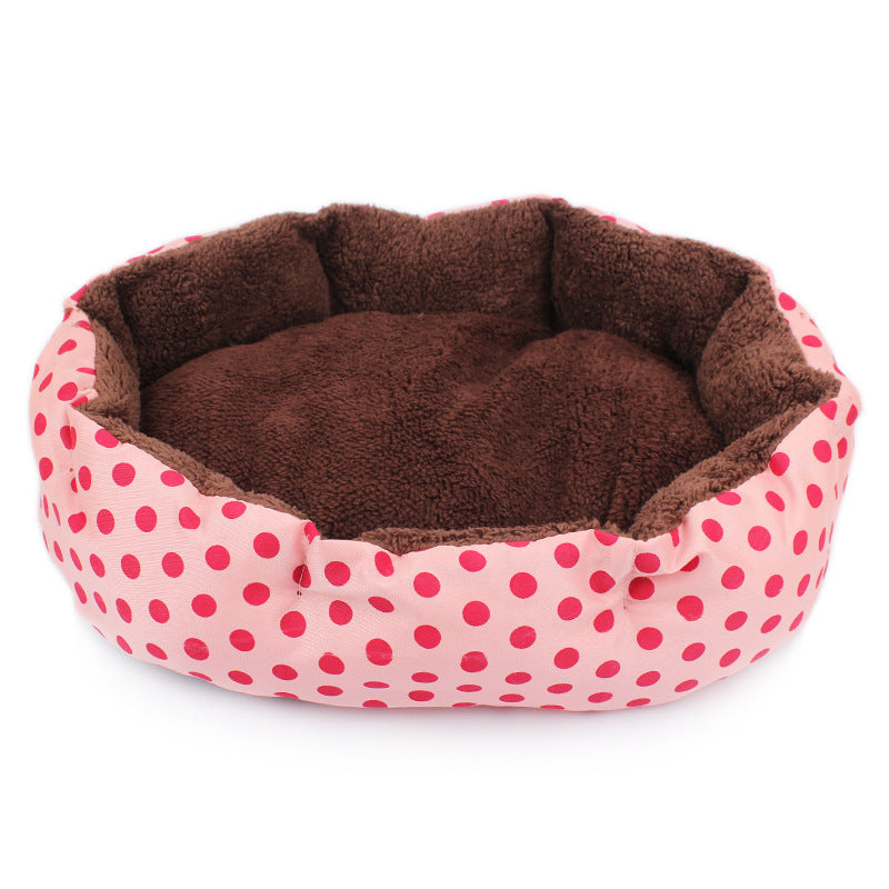 Soft fleece plush pet bed, small