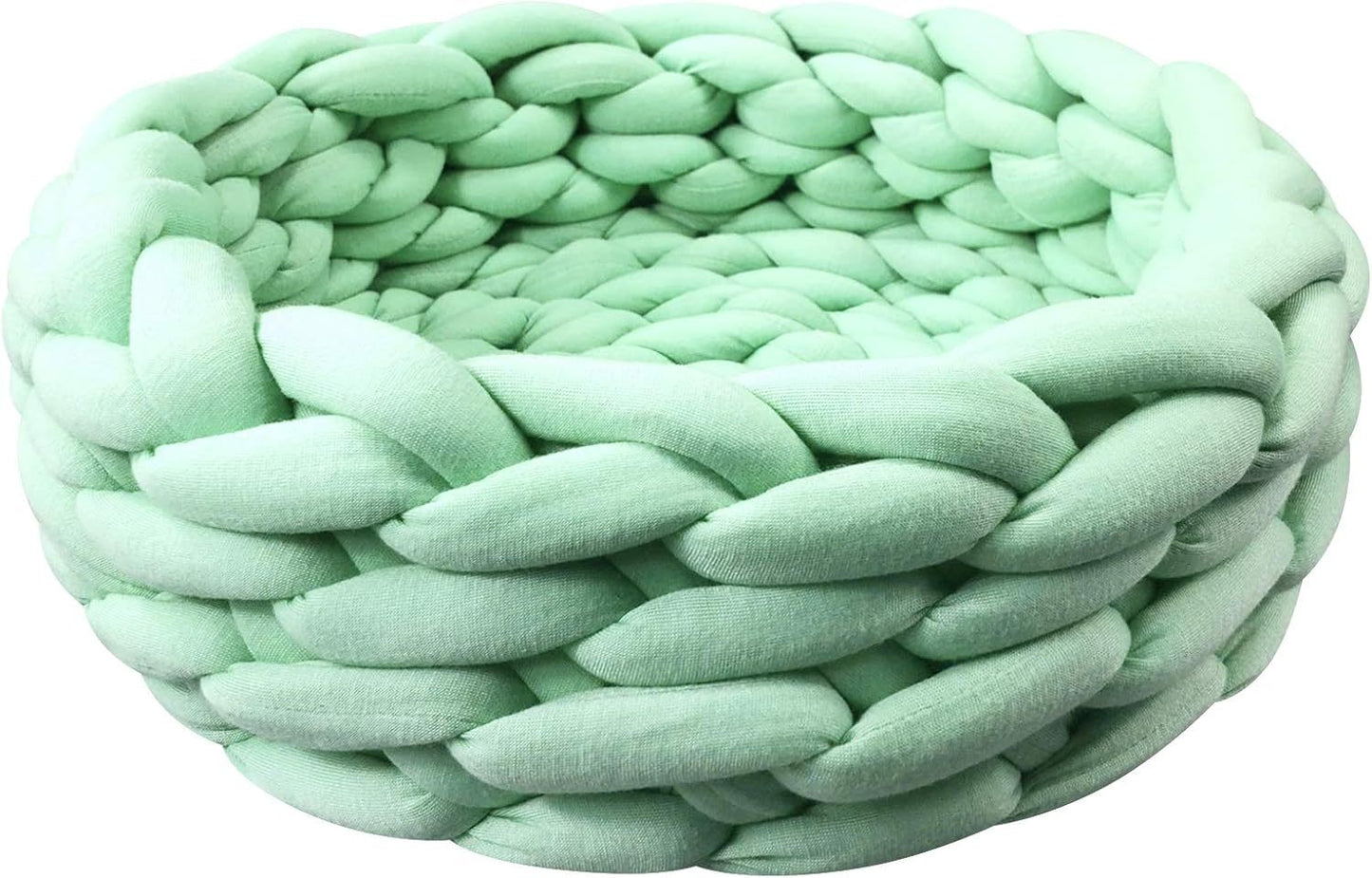 Cotton knitted boho cat basket bed