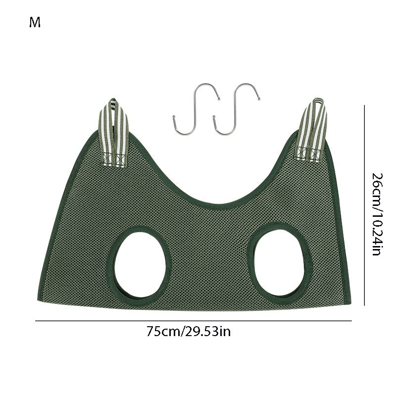 Breathable pet grooming hammock harness