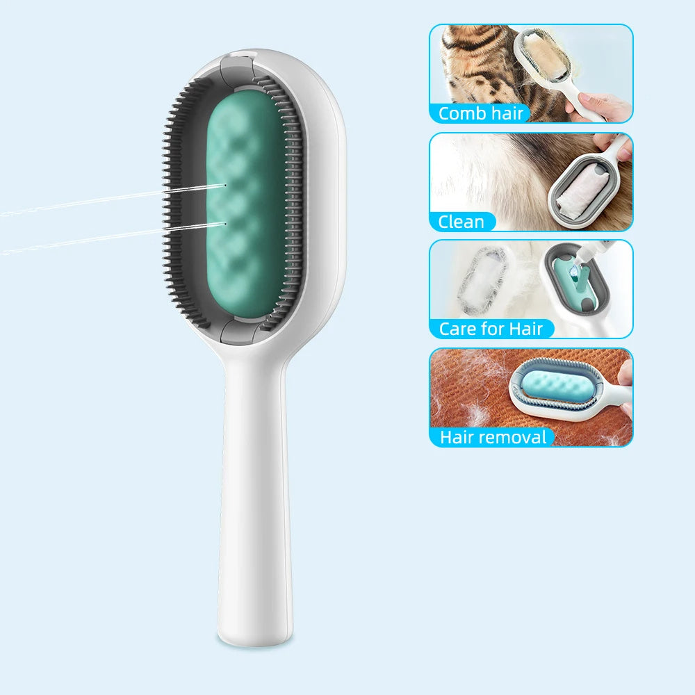 4-in-1 grooming brush with water tank