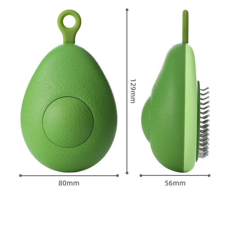 Lemon-shaped self-cleaning grooming comb