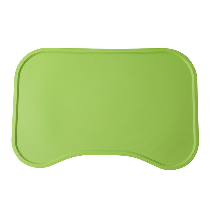 Waterproof silicone pet feeding mat, raised edges