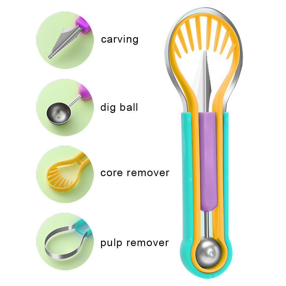 4-in-1 watermelon cutter & fruit carving set