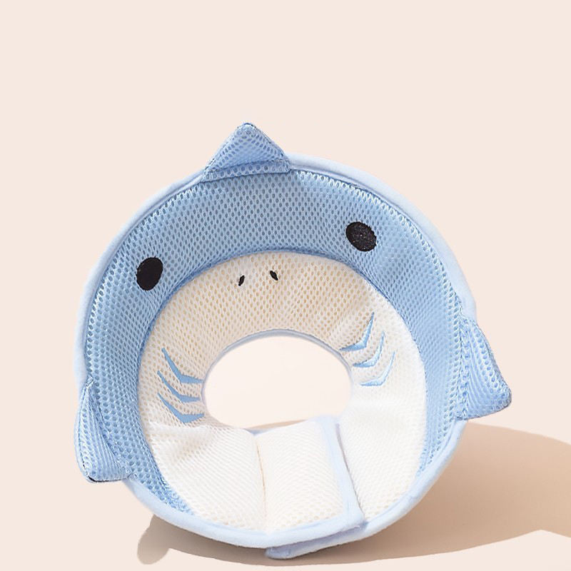 Soft shark-shaped cat recovery collar