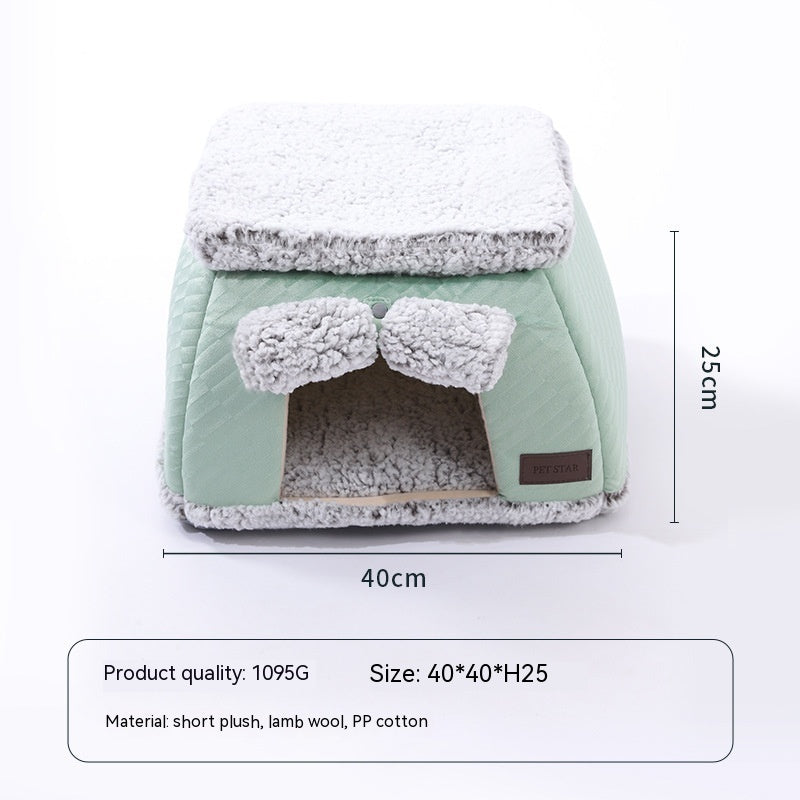 Decorative enclosed pet lounge bed