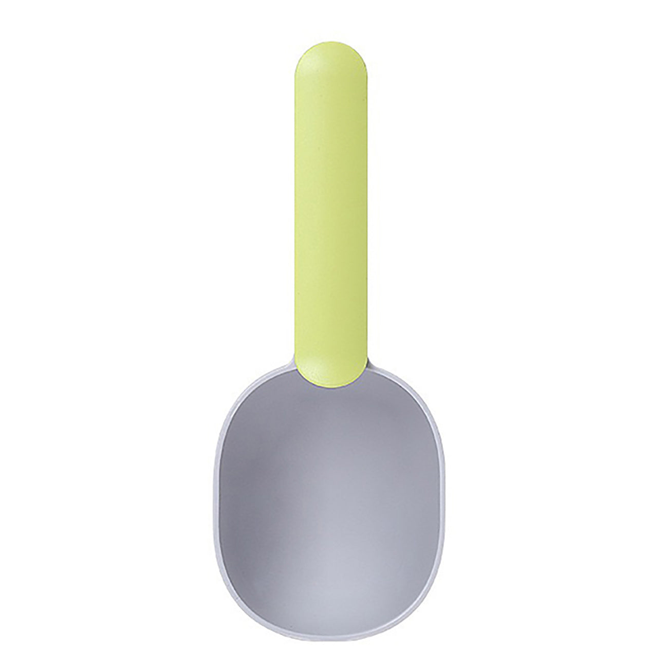 Pet food scoop with bag clip handle