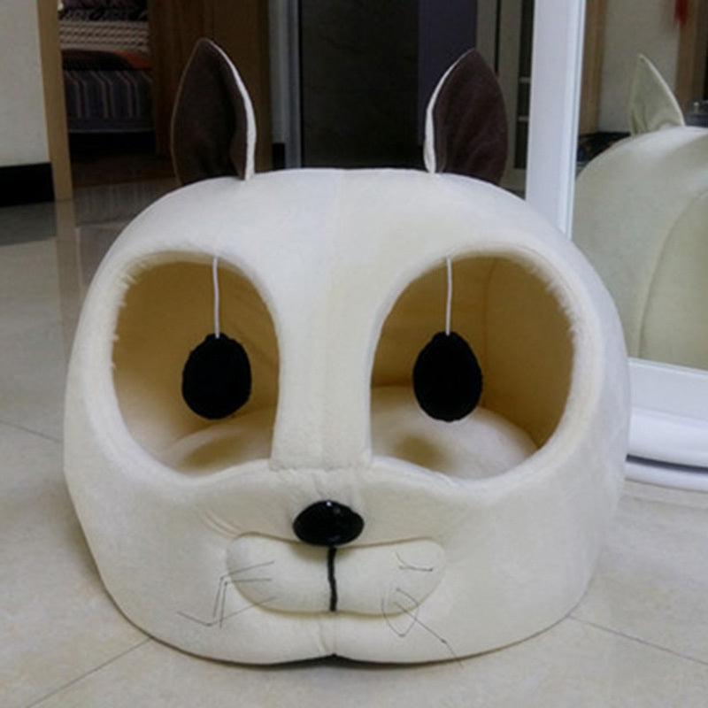 Bunny-shaped washable pet nest bed