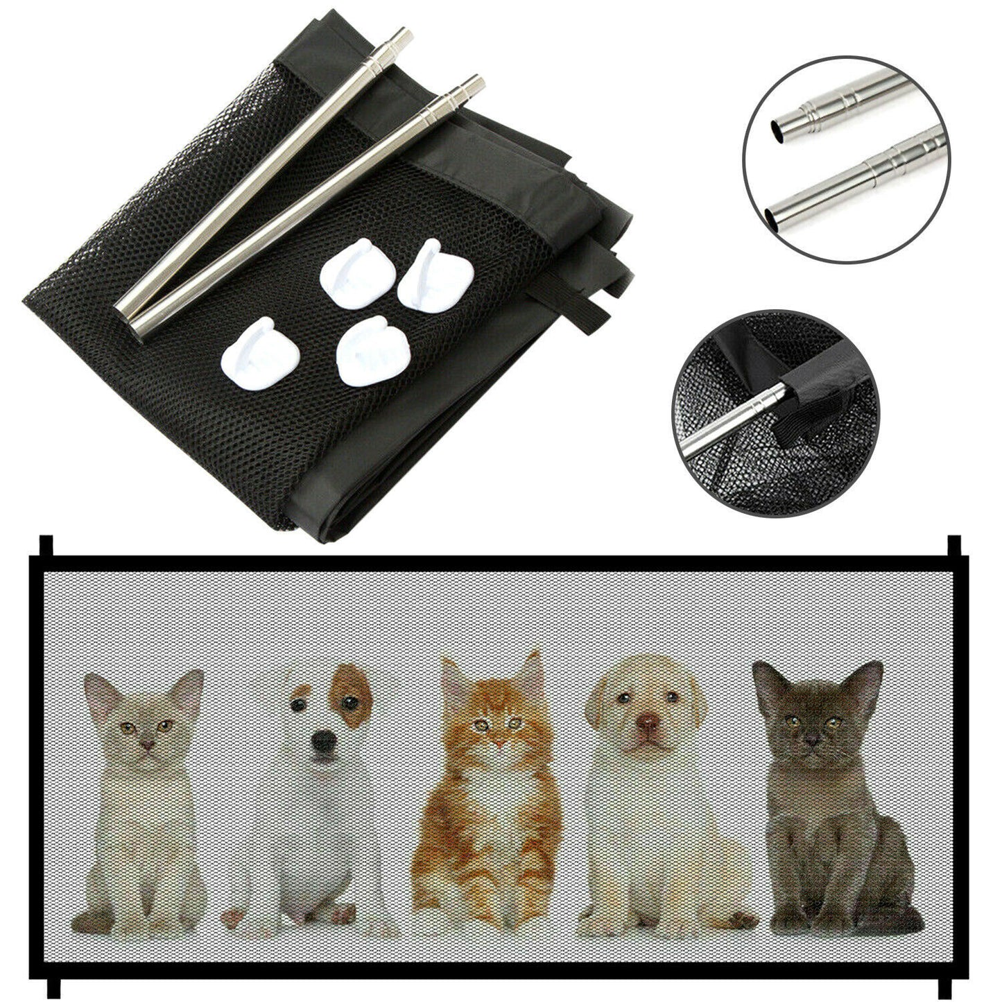 Portable mesh safety gate for pets