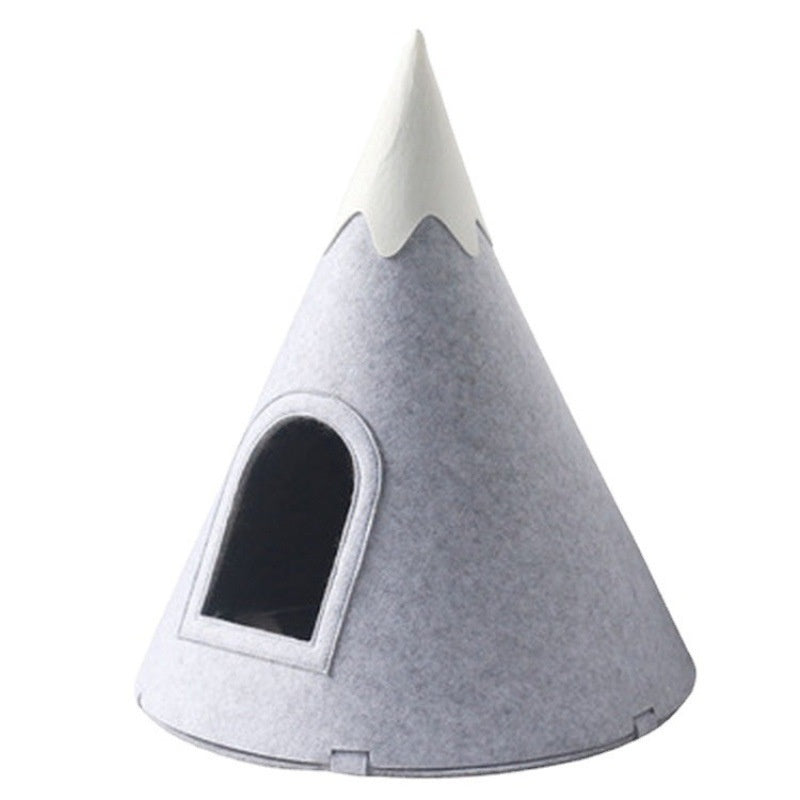 Felt snow mountain semi-enclosed pet bed