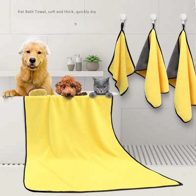 Super absorbent quick-dry pet towel, yellow