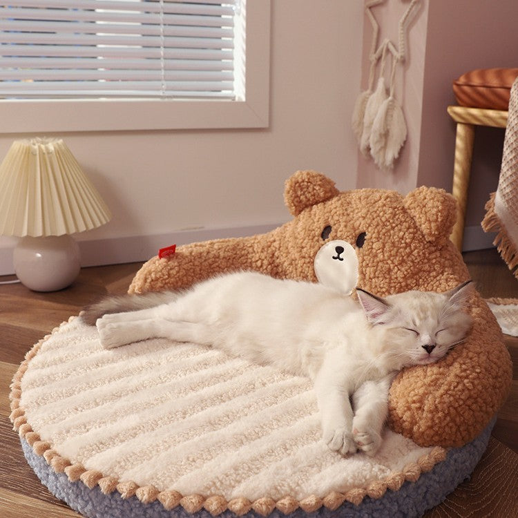 High-back winter hug cat nest