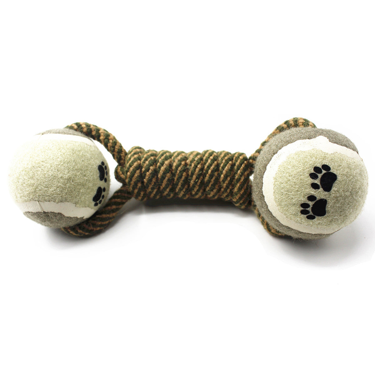 Cotton rope tug toy with tennis ball