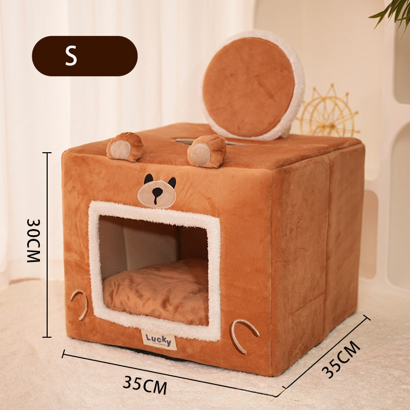 Self-warming washable cave bed, S-L