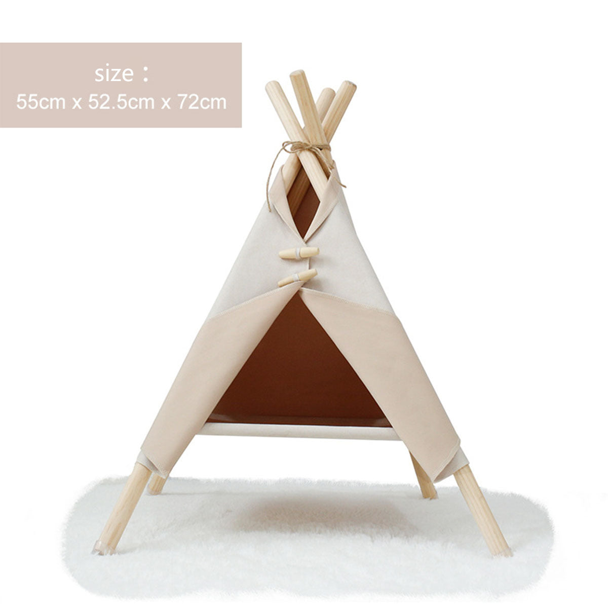Removable tent-style pet bed with cushion