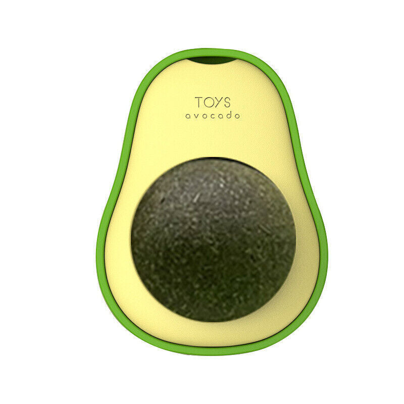 Wall-mounted avocado catnip toy