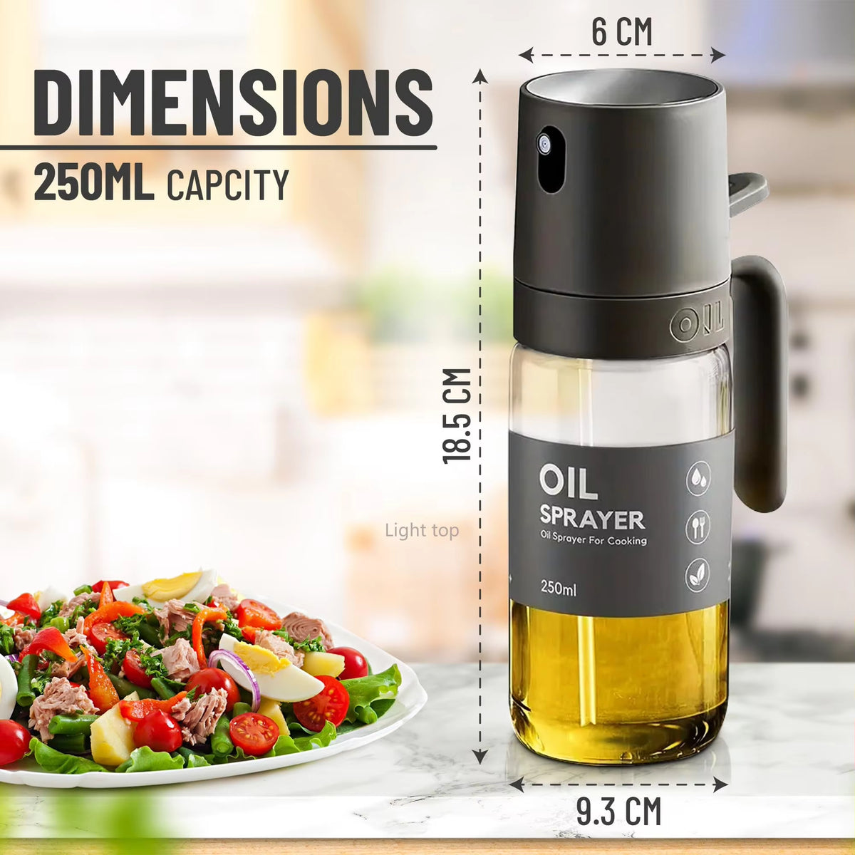 Glass oil sprayer bottle for cooking