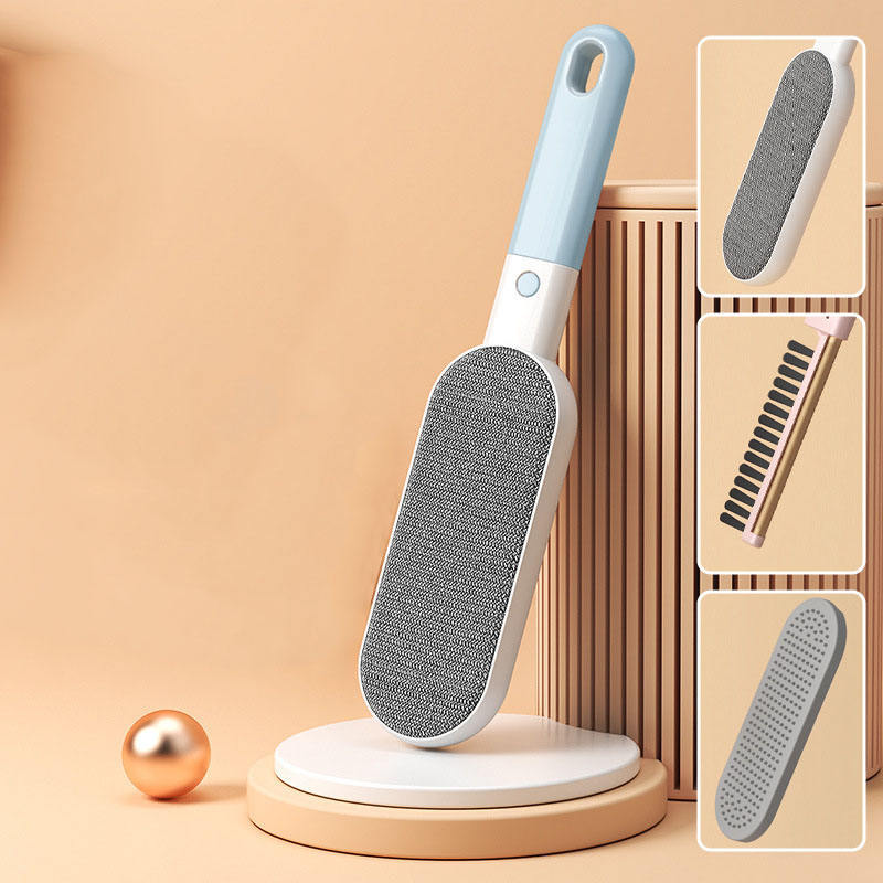 Double-sided reusable pet hair remover brush