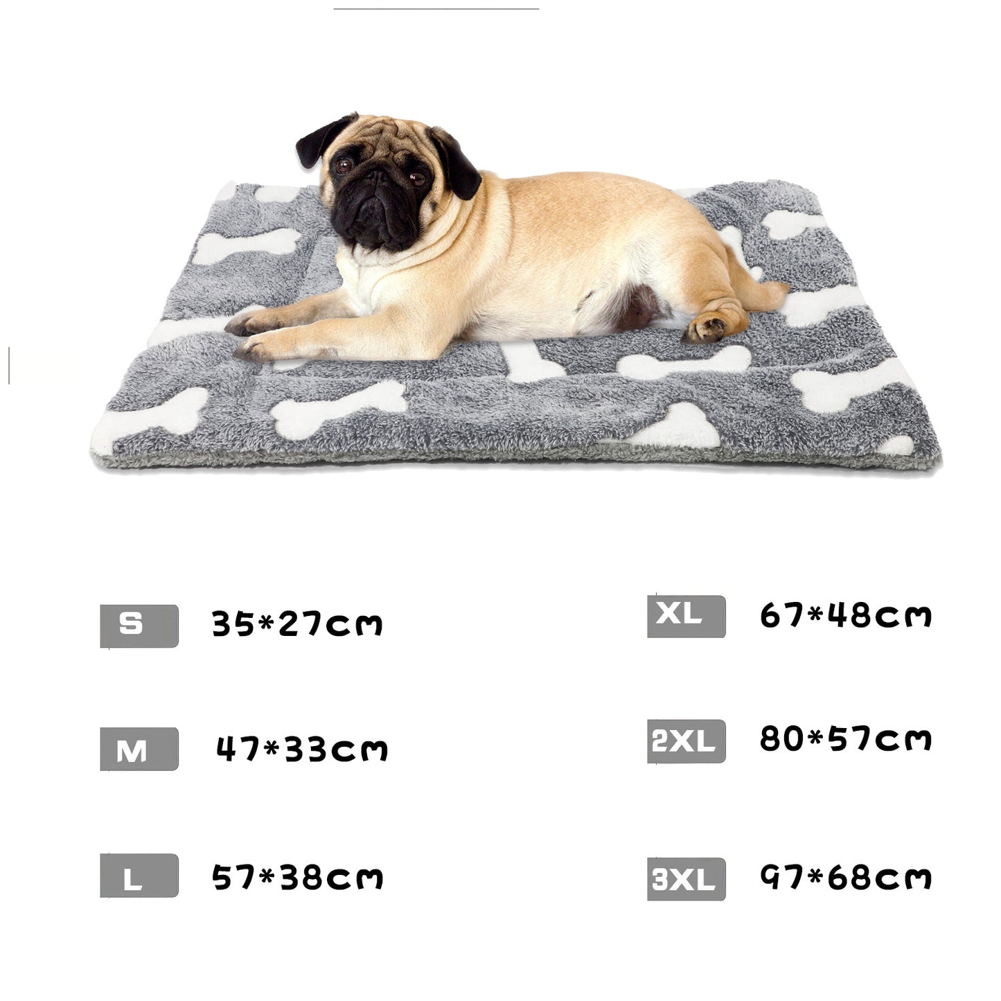 Self-warming reversible fleece crate mat