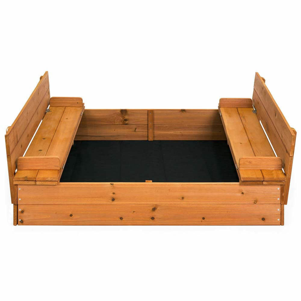 Wooden sandbox with a roof that can be converted into a bench-3