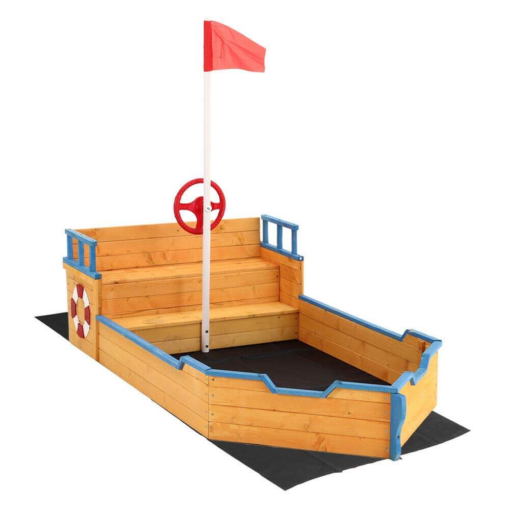 Sandpit in the shape of a pirate ship-2