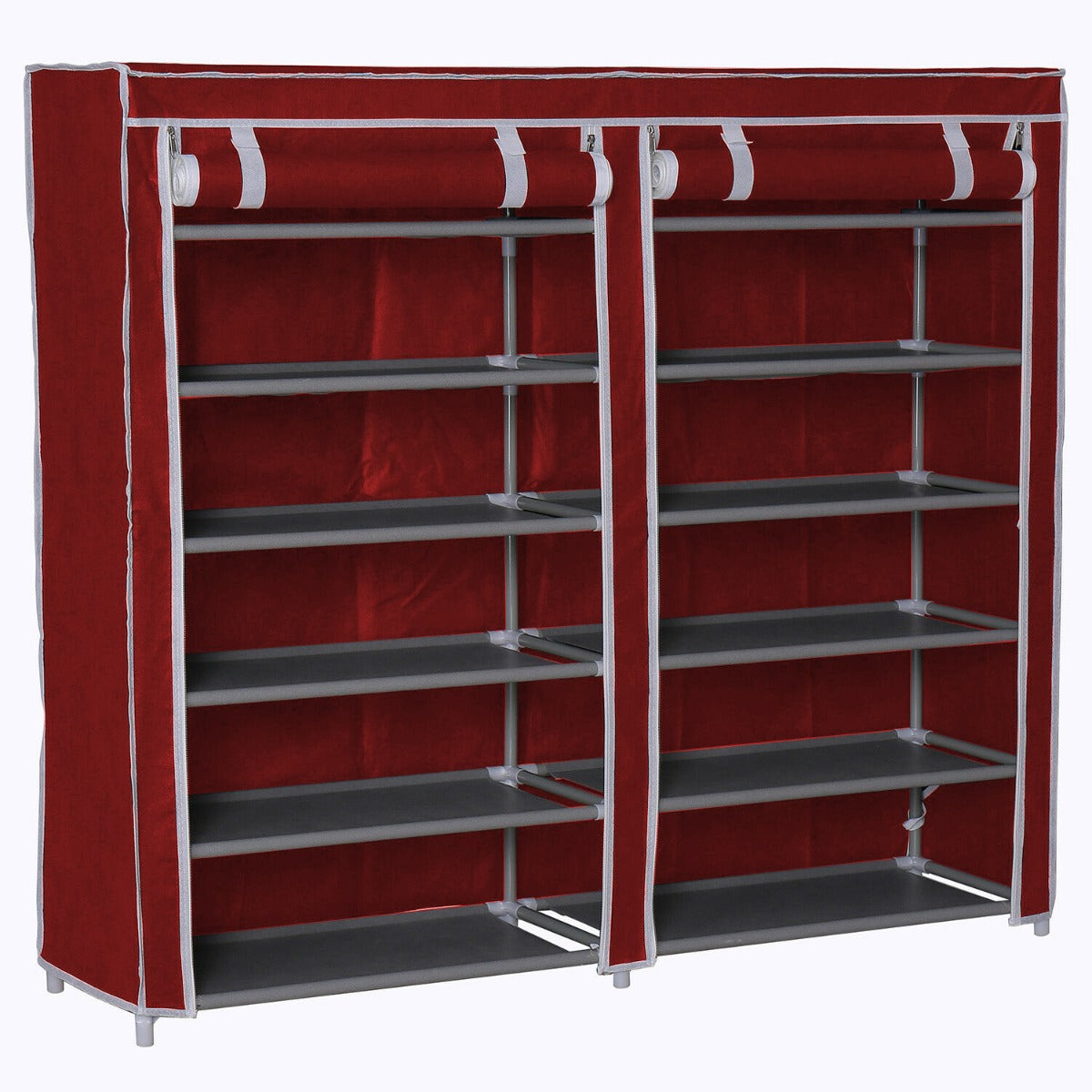 Mobile shoe storage cabinet in 4 colors - burgundy-1