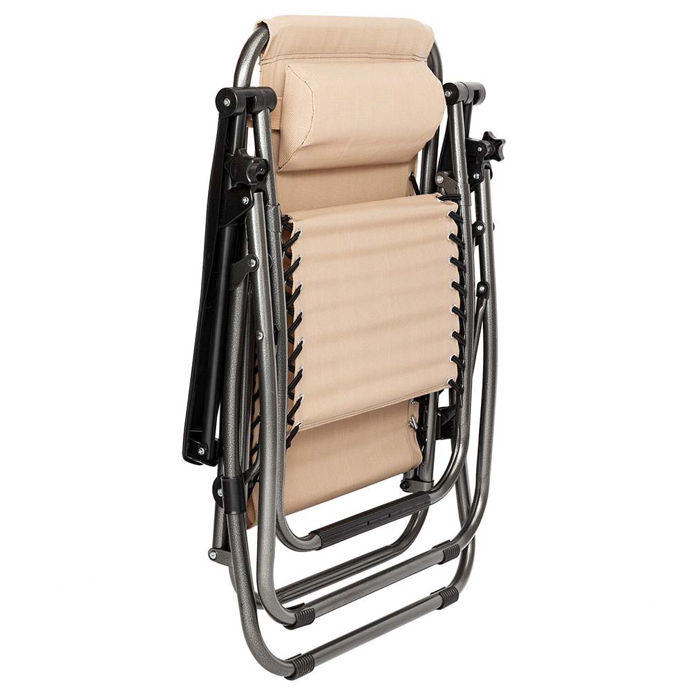 Zero gravity garden chair with gift cup holder, 2 pcs-beige-2