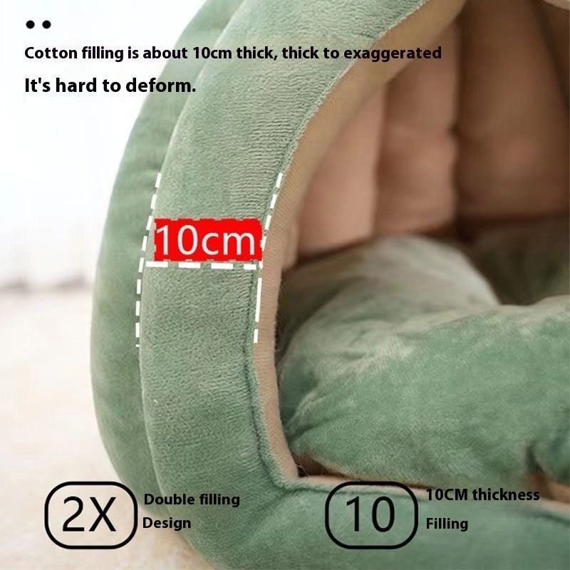 Winter Warm Semi-enclosed Removable And Washable Four Seasons Universal Pet Bed