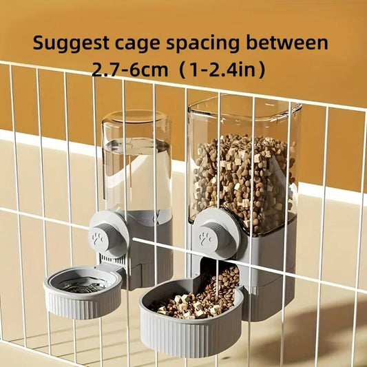 1.2L Automatic Pet Feeder Cage Hanging Bowl, Suitable For Small Puppy Cat Rabbit Food Container Dispenser Bowl