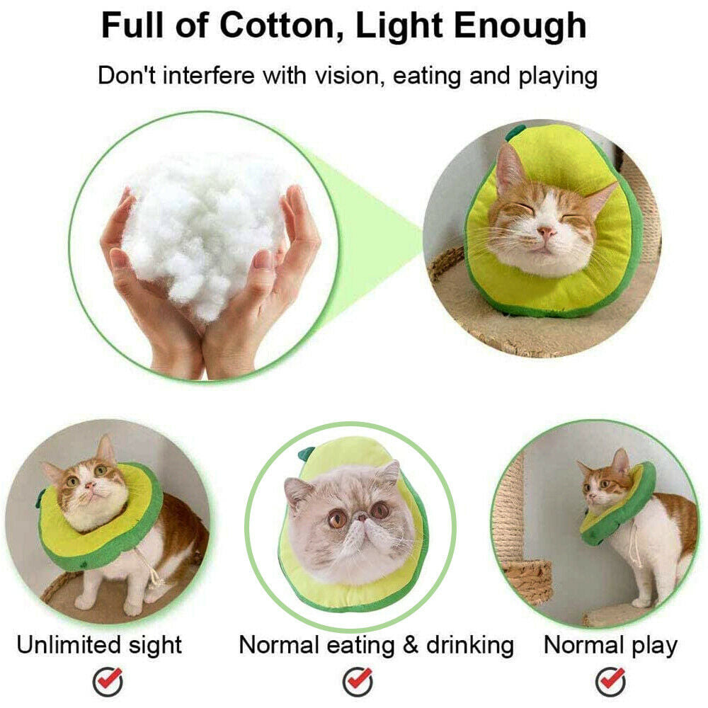 Adjustable Pet Neck Cone Recovery Pet Cat Recovery Collar Cat Soft Lemon Neck Cone Adjustable Pet E Collar After Surgery, Wound Healing Protective Cat Elizabethan Collar For Kitten & Puppy