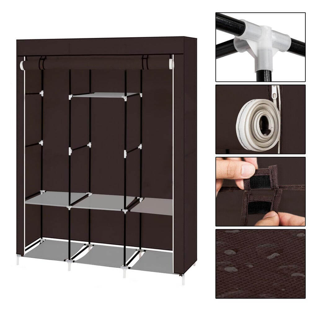 Mobile wardrobe in size 130x45x170 cm - brown-1