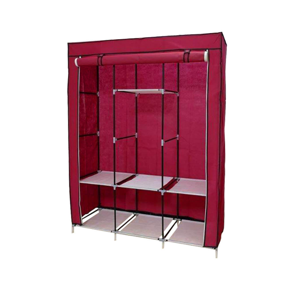Mobile wardrobe in size 130x45x170 cm - burgundy-0
