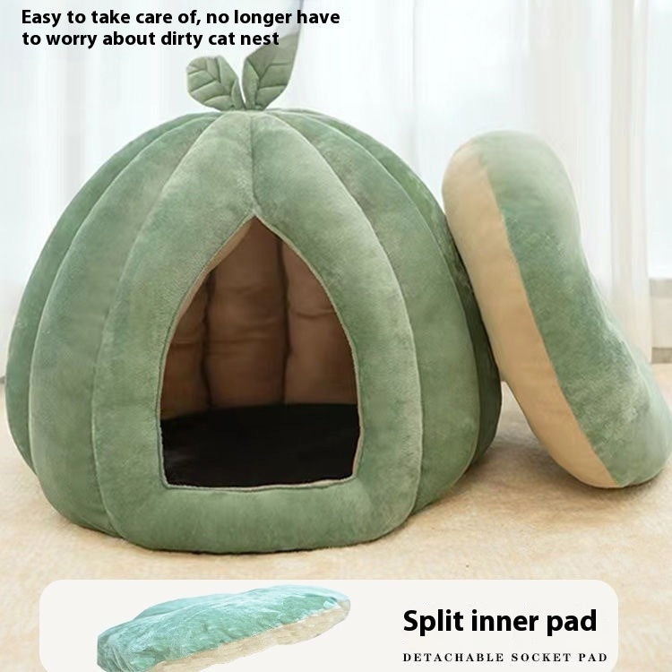 Winter Warm Semi-enclosed Removable And Washable Four Seasons Universal Pet Bed