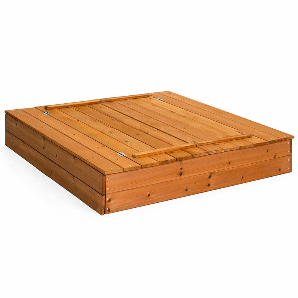 Wooden sandbox with a roof that can be converted into a bench-2