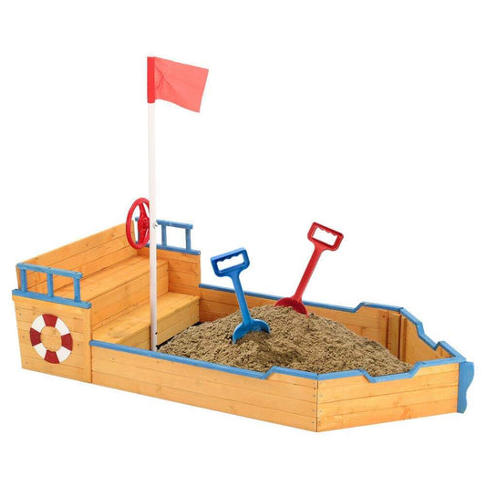 Sandpit in the shape of a pirate ship-0