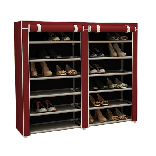 Mobile shoe storage cabinet in 4 colors - burgundy-0