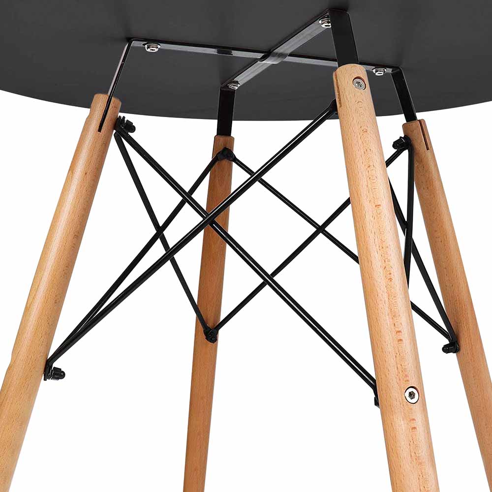 4 modern dining chairs with table, 3 colors - black-3
