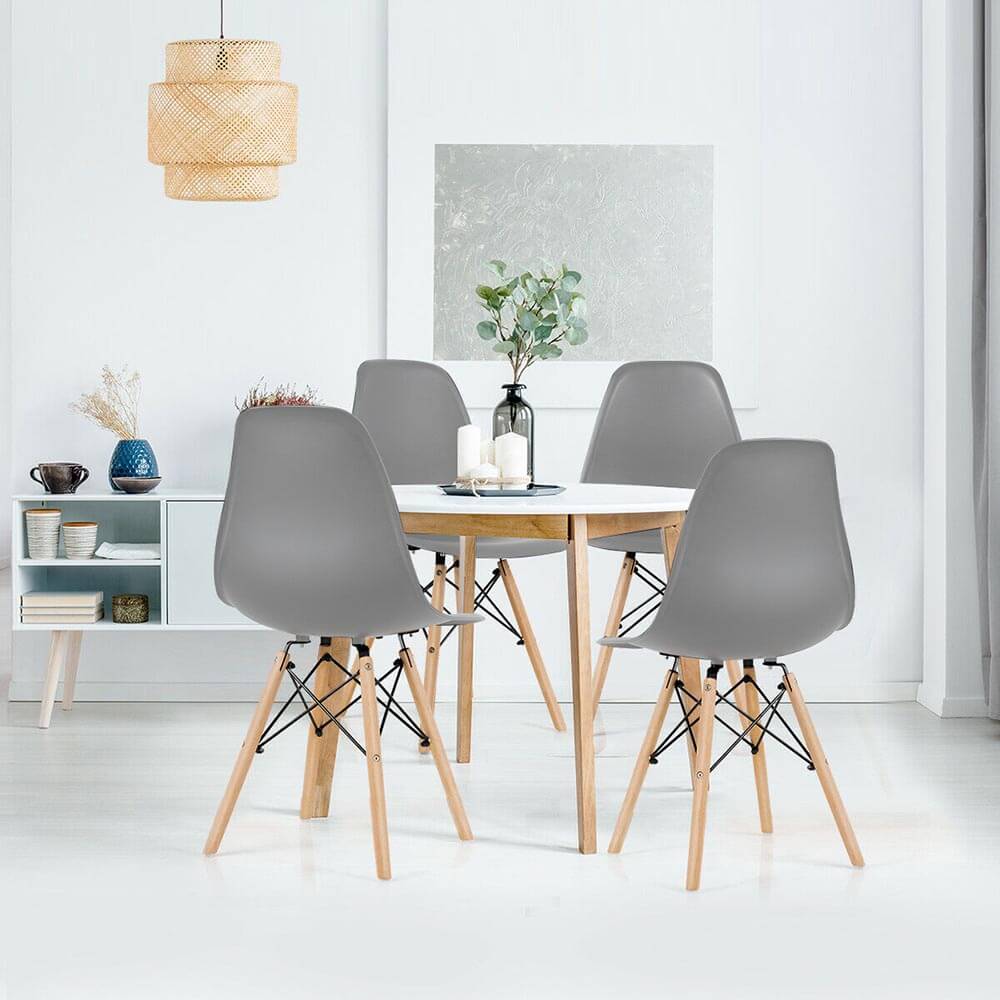 4 modern dining chairs, 4 colors - gray-3